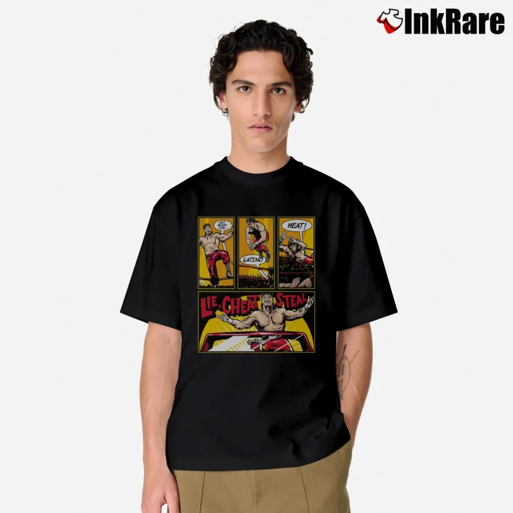 Men’s Eddie Guerrero Latino Heat Lie Cheat Steal for Wrestling Fans Classic T-Shirt in black | Soft, Breathable Everyday Wear