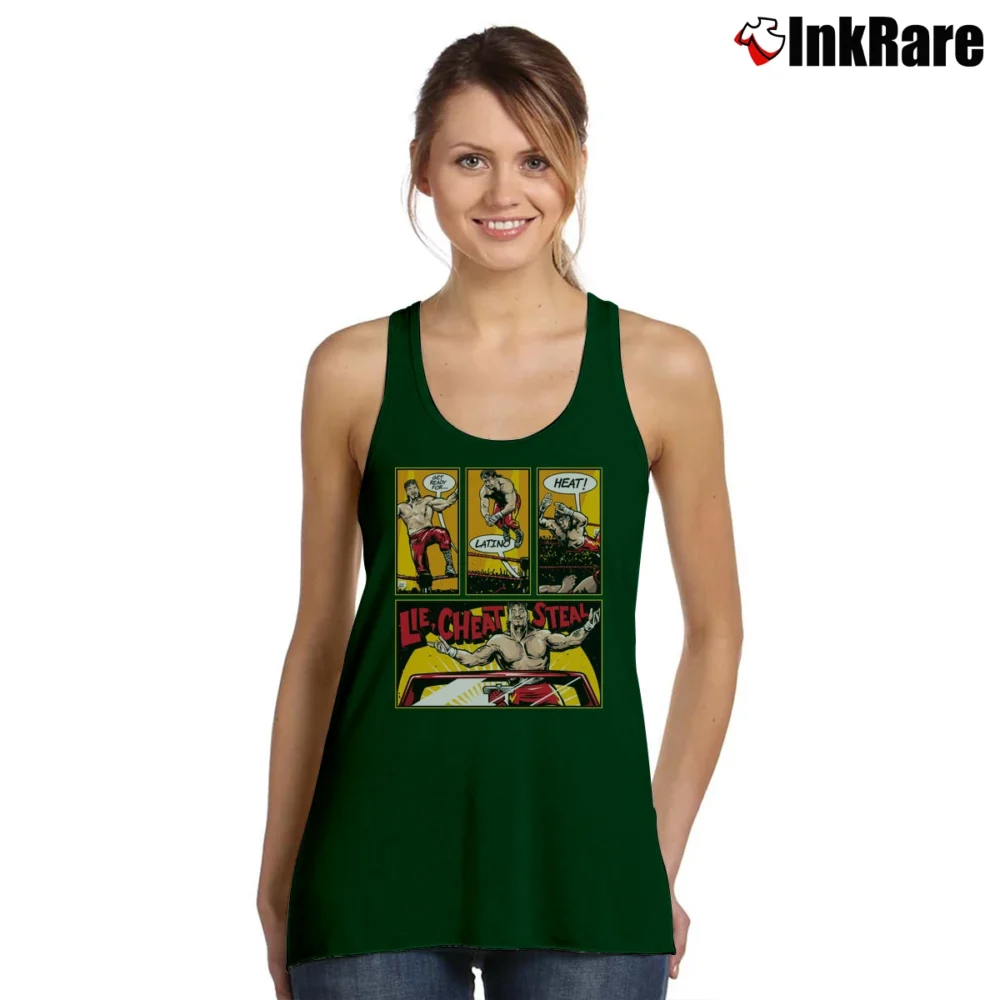 Women’s Eddie Guerrero Latino Heat Lie Cheat Steal for Wrestling Fans Tank Top in forest green | Lightweight, Movement-Friendly