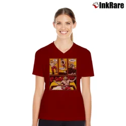 Women’s Eddie Guerrero Latino Heat Lie Cheat Steal for Wrestling Fans V-Neck Tee in maroon | Chic Neckline, Soft Texture
