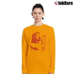 Women’s Eddie Vedder Graphic Rock Music Long-Sleeve Top in orange | Sleek, Versatile, All-Season