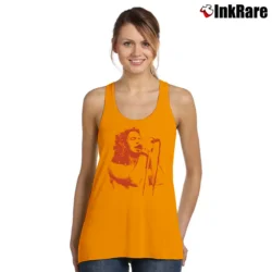 Women’s Eddie Vedder Graphic Rock Music Tank Top in orange | Lightweight, Movement-Friendly