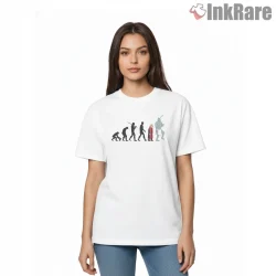 Edward Elric Evolution Meme Humor Minimal Anime Shirt on white short sleeve shirt for women graphic tee