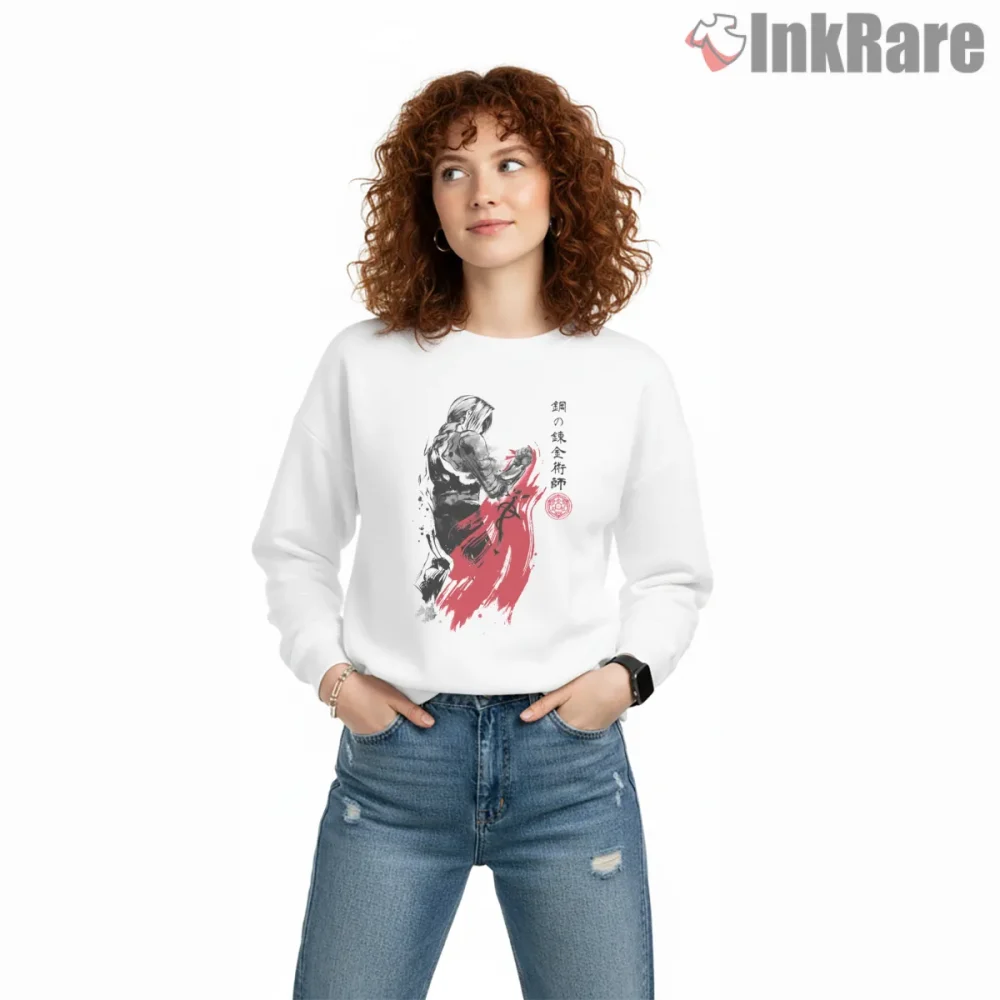 Edward Elric Sumi Ink Brush Minimal Art Anime Shirt on graphic shirt for women graphic tee