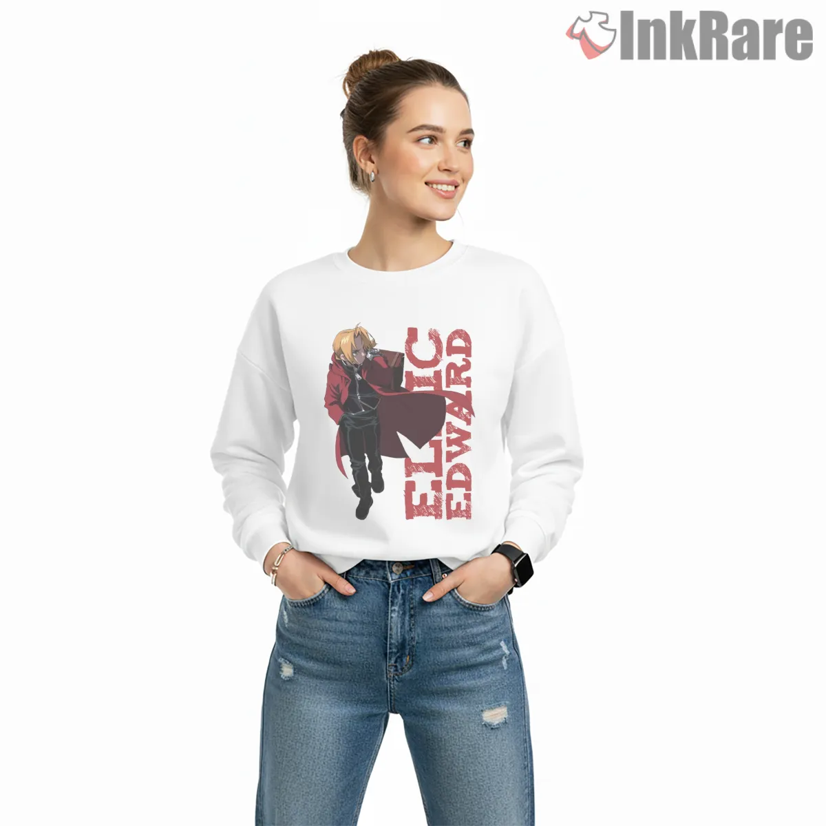 Edward Elric Walking Pose Bold Red Typography Anime Shirt Edward Elric Walking Pose Bold Red Typography Anime Shirt on graphic shirt for women graphic tee