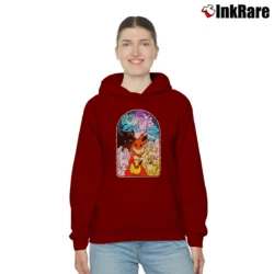 Women’s Eevee Evolutions Stained Glass Pokemon Cozy Hoodie in maroon | Warm, Structured, Stylish