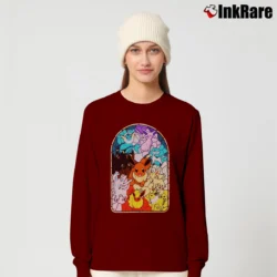 Women’s Eevee Evolutions Stained Glass Pokemon Long-Sleeve Top in maroon | Sleek, Versatile, All-Season