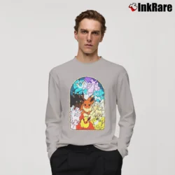 Men’s Eevee Evolutions Stained Glass Pokemon Long-Sleeve Shirt in sport grey | Sleek, Lightweight, Year-Round Wear