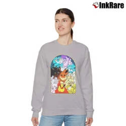 Women’s Eevee Evolutions Stained Glass Pokemon Relaxed Sweatshirt in sport grey | Soft, Laid-Back Vibe
