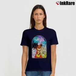 Women’s Eevee Evolutions Stained Glass Pokemon Signature T-Shirt in navy | Soft, Flattering Fit