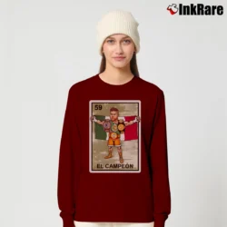 Women’s El Campeon Canelo Alvarez Champion for Boxing Fans Long-Sleeve Top in maroon | Sleek, Versatile, All-Season
