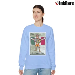 Women’s El Campeon Canelo Alvarez Champion for Boxing Fans Relaxed Sweatshirt in light blue | Soft, Laid-Back Vibe