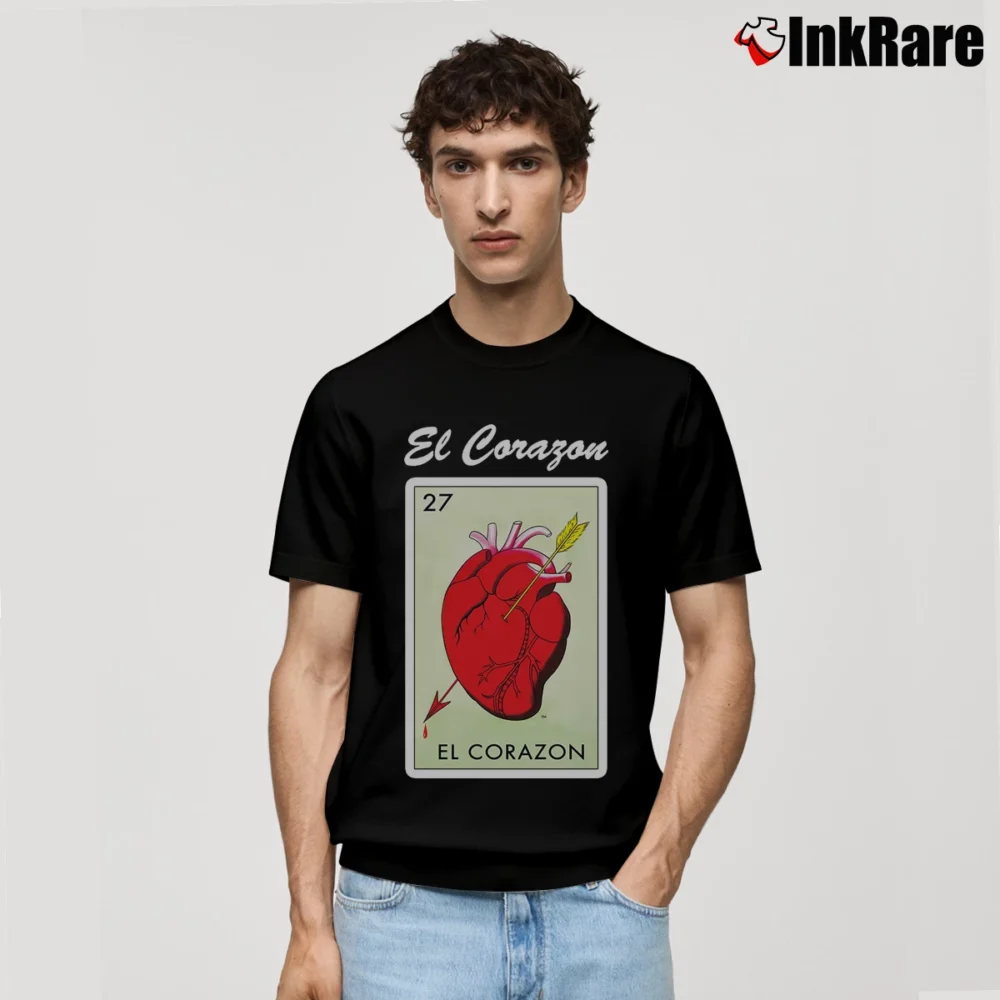 Men’s El Corazon Mexican Lottery Classic T-Shirt in black | Soft, Breathable Everyday Wear