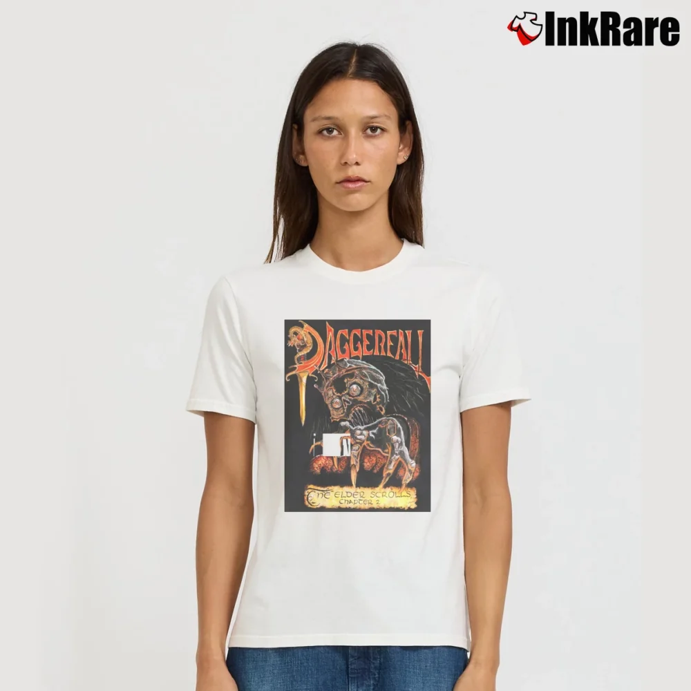Women’s Elder Scrolls Daggerfall Box Art Signature T-Shirt in white | Soft, Flattering Fit