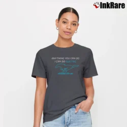 Women’s electric mustang mach e for EV and Ford Fans Signature T-Shirt in charcoal | Soft, Flattering Fit