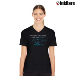Women’s electric mustang mach e for EV and Ford Fans V-Neck Tee in black | Chic Neckline, Soft Texture
