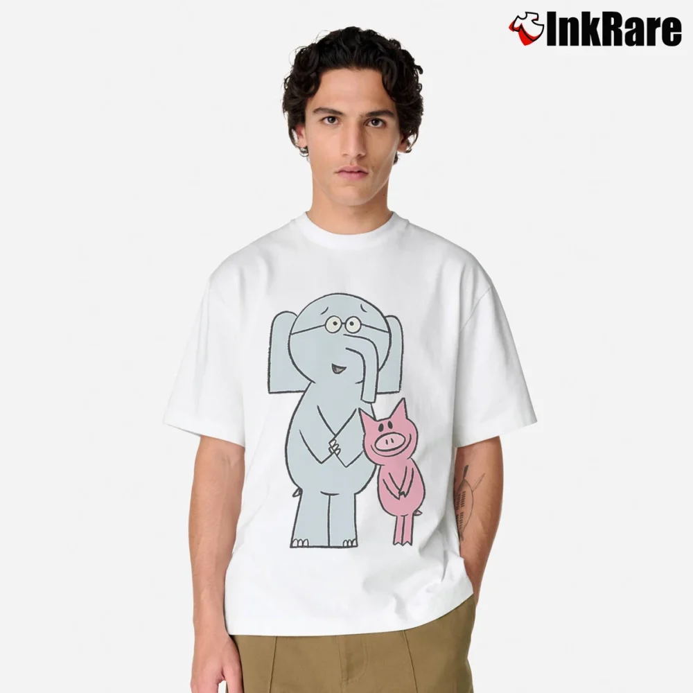 Men’s Elephant And Piggie Casual Gift Classic T-Shirt in white | Soft, Breathable Everyday Wear