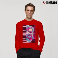Men’s Elton John The Rocket Man Long-Sleeve Shirt in red | Sleek, Lightweight, Year-Round Wear