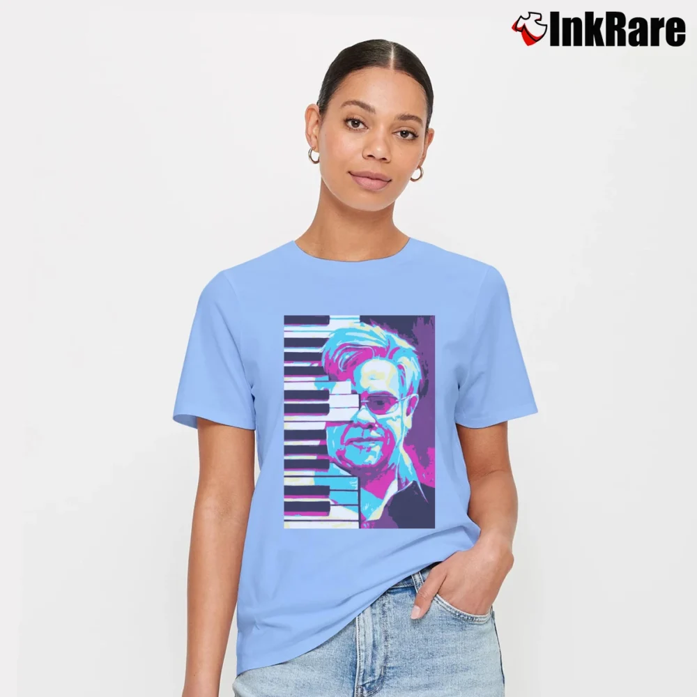 Women’s Elton John The Rocket Man Signature T-Shirt in light blue | Soft, Flattering Fit