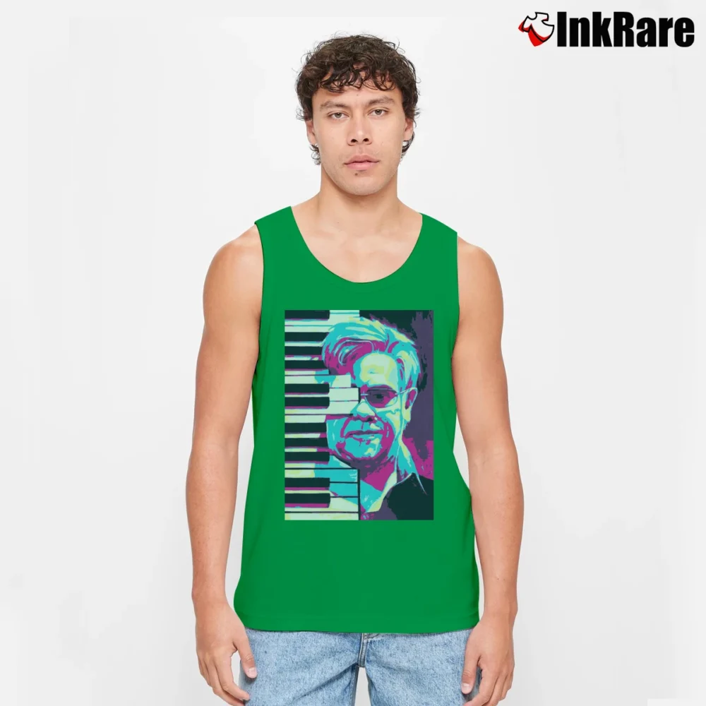 Men’s Elton John The Rocket Man Tank Top in irish green | Breathable, Active-Friendly Design