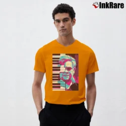 Men’s Elton John The Rocket Man V-Neck Tee in orange | Sharp, Breathable, Everyday Staple