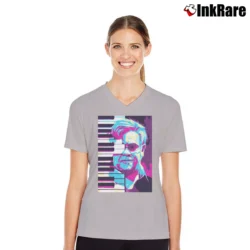 Women’s Elton John The Rocket Man V-Neck Tee in sport grey | Chic Neckline, Soft Texture