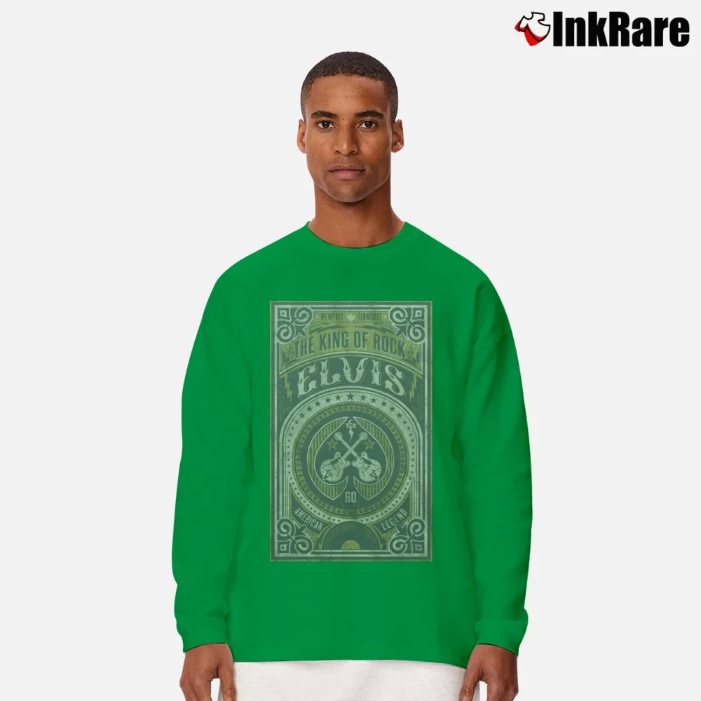 Men’s Elvis 60 Years American Legend Long-Sleeve Shirt in irish green | Sleek, Lightweight, Year-Round Wear