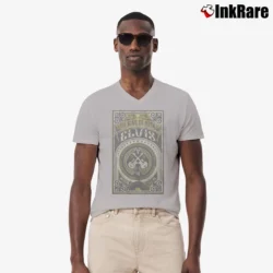 Men’s Elvis 60 Years American Legend V-Neck Tee in sport grey | Sharp, Breathable, Everyday Staple