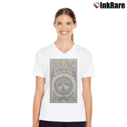 Women’s Elvis 60 Years American Legend V-Neck Tee in white | Chic Neckline, Soft Texture