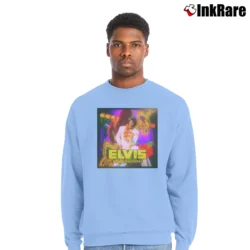 Men’s Elvis Presley Aloha From Hawaii Crewneck Sweatshirt in light blue | Cozy Fabric, Clean Style