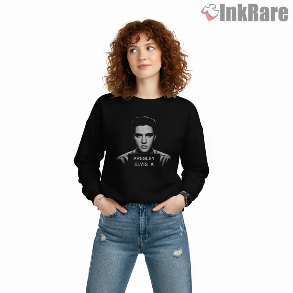 Elvis Presley Army Mugshot Iconic Photo Shirt on graphic shirt for women graphic tee
