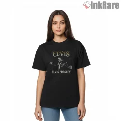 Elvis Presley Classic Spotlight Performance Shirt on black short sleeve shirt for women graphic tee