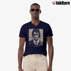 Men’s Elvis Presley Concert 1977 Art V-Neck Tee in navy | Sharp, Breathable, Everyday Staple