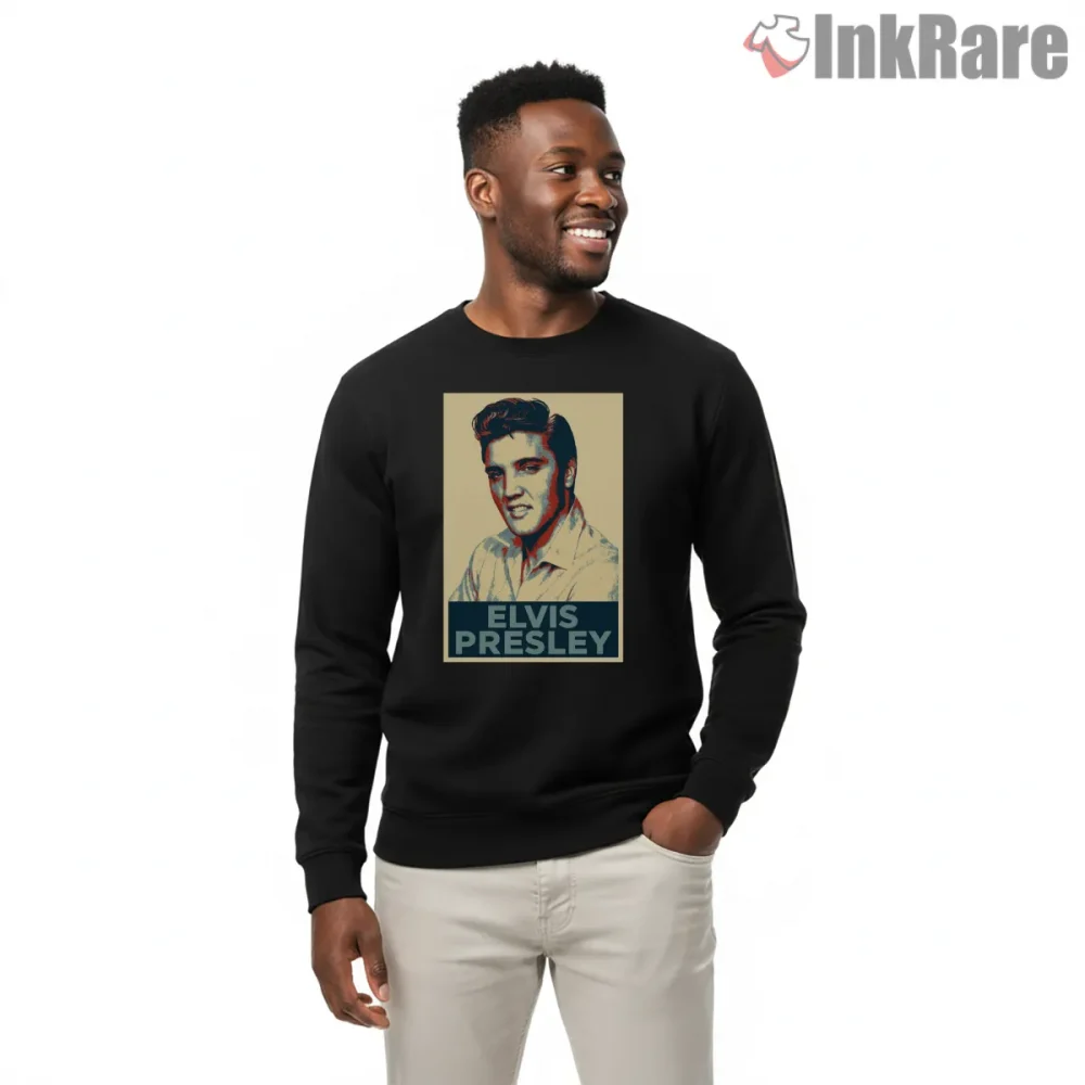 Elvis Presley Cream Background Classic Portrait Shirt on graphic shirt for men graphic tee
