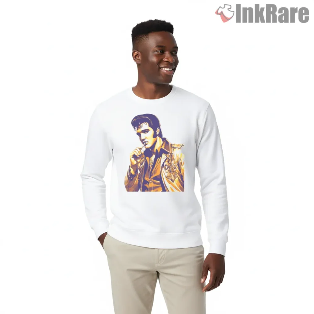 Elvis Presley Golden Vintage Illustration Shirt on graphic shirt for men graphic tee