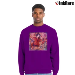 Men’s Elvis Presley King Of The Jingle Crewneck Sweatshirt in purple | Cozy Fabric, Clean Style