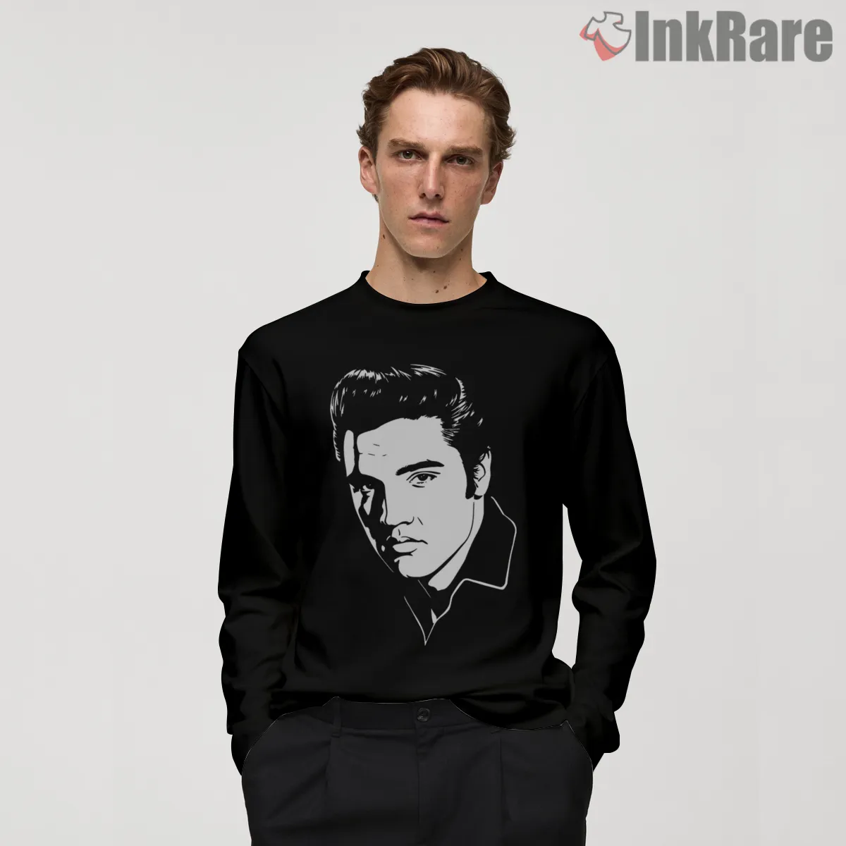 Elvis Presley Long Live The King Tribute Long Sleeve Black Elvis Presley Long Live The King Tribute Shirt on black long sleeve shirt for men graphic tee