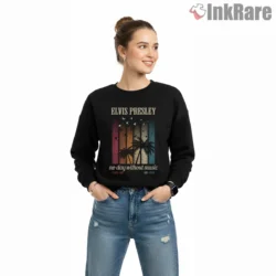 Elvis Presley No Day Without Music Palm Sunset Shirt on graphic shirt for women graphic tee