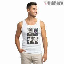 Elvis Presley Pop Art Quartet Portrait Shirt on white tank top for men graphic tee