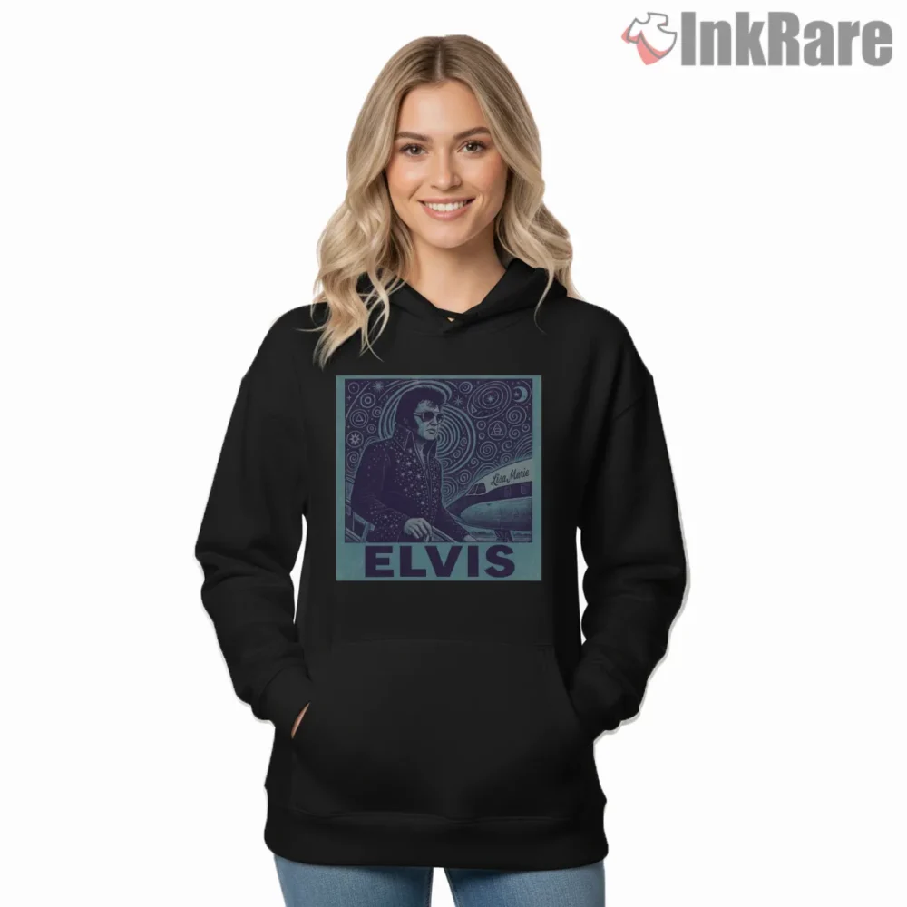 Elvis Presley The King Lives Music Legend Shirt on black hoodie for women graphic tee