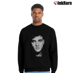 Men’s Elvis Presley The King Crewneck Sweatshirt in black | Cozy Fabric, Clean Style