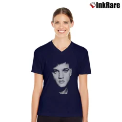 Women’s Elvis Presley The King V-Neck Tee in navy | Chic Neckline, Soft Texture