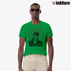 Men’s Elvis Presley V-Neck Tee in irish green | Sharp, Breathable, Everyday Staple