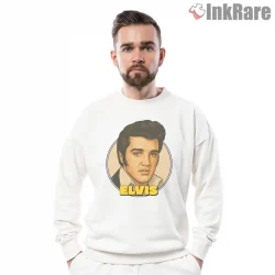 Elvis Presley Warm Portrait Retro Badge Shirt on graphic shirt for men graphic tee