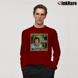 Men’s Elvis Presley Welcome To The Jungle Long-Sleeve Shirt in maroon | Sleek, Lightweight, Year-Round Wear