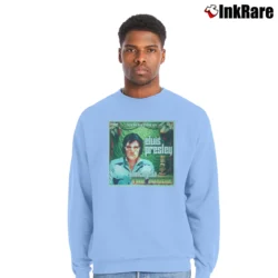 Men’s Elvis Presley Welcome To The Jungle Crewneck Sweatshirt in light blue | Cozy Fabric, Clean Style