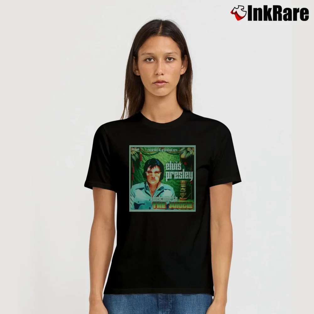 Women’s Elvis Presley Welcome To The Jungle Signature T-Shirt in black | Soft, Flattering Fit