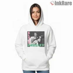 Elvis Presley World By Storm Rock And Roll Shirt on white hoodie for women graphic tee