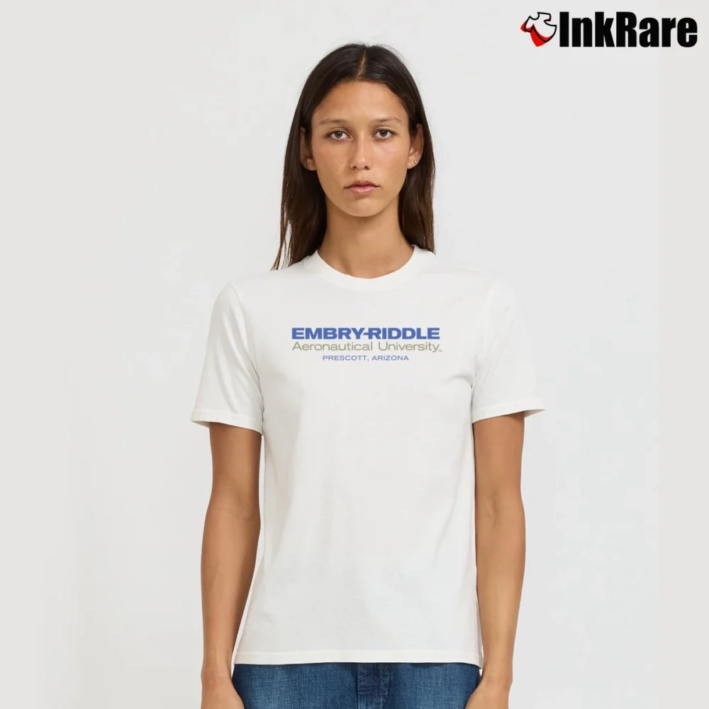 Women’s Embry Riddle Aeronautical University Signature T-Shirt in white | Soft, Flattering Fit