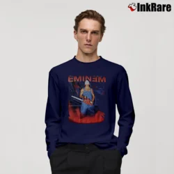 Men’s Eminem European Tour 90s Rap Promo Long-Sleeve Shirt in navy | Sleek, Lightweight, Year-Round Wear