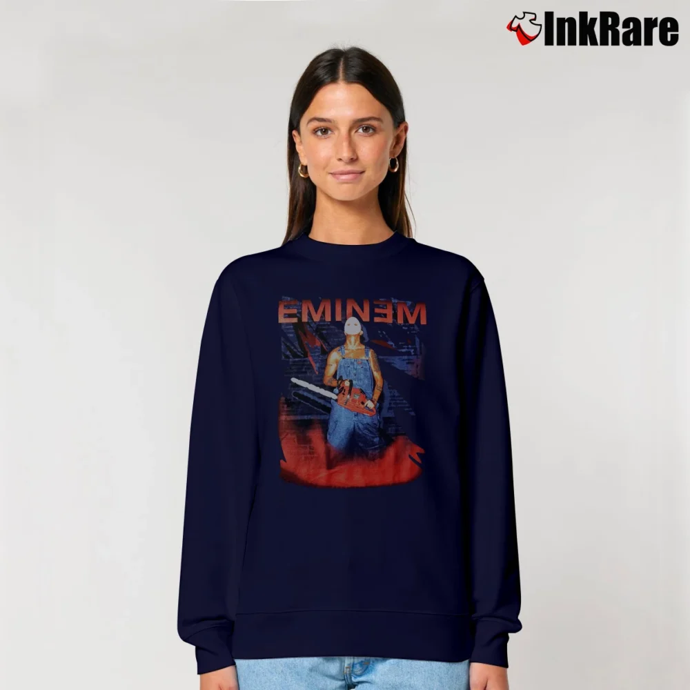 Women’s Eminem European Tour 90s Rap Promo Relaxed Sweatshirt in navy | Soft, Laid-Back Vibe
